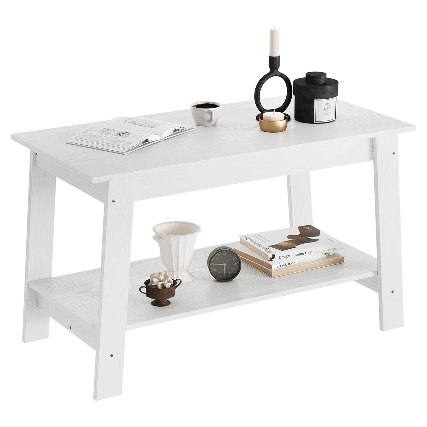 Wooden Coffee Table With Storage Shelf