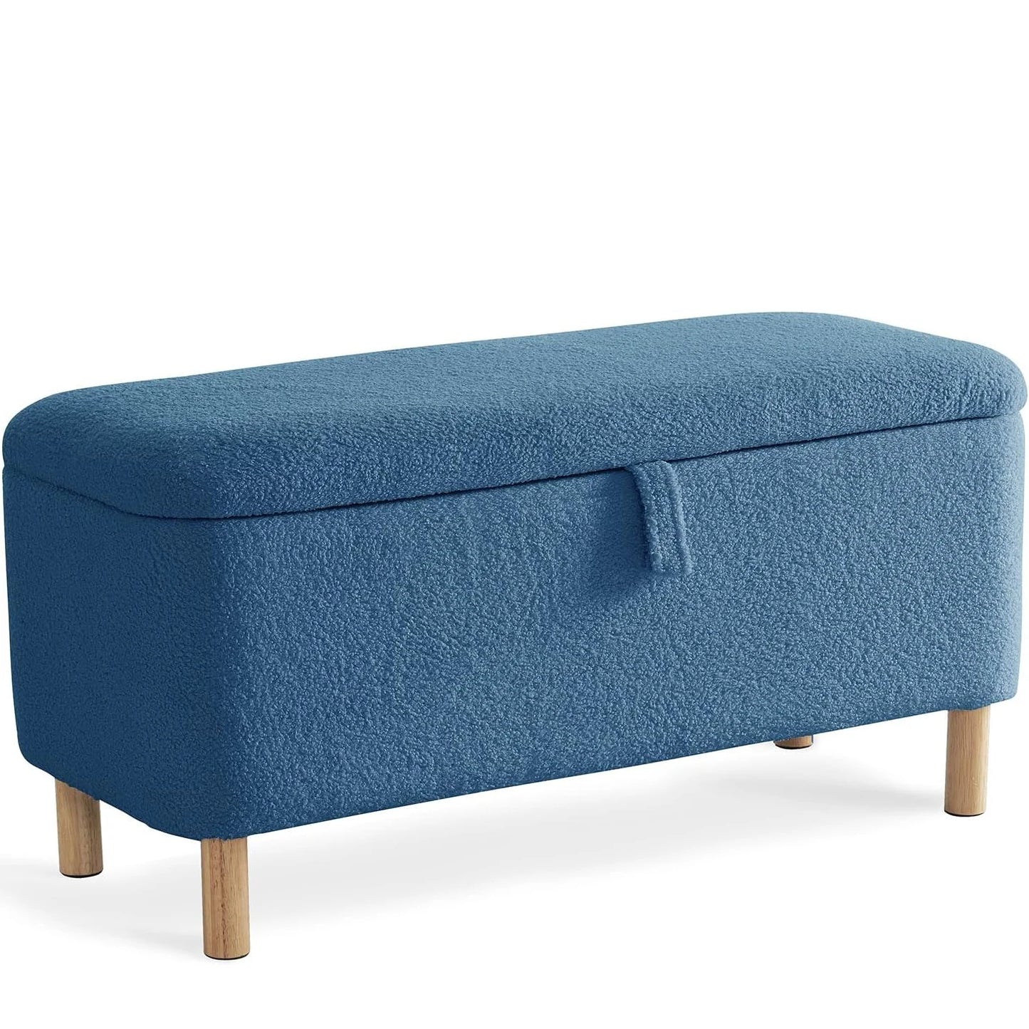 39.5” Boucle Storage Ottoman Bench – Sherpa Upholstered End-of-Bed & Entryway Seat