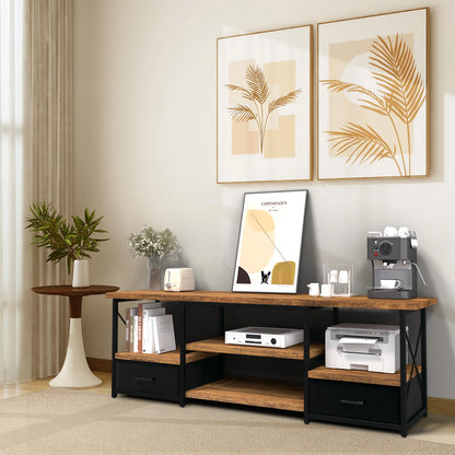 TV Stand with Fabric Drawers