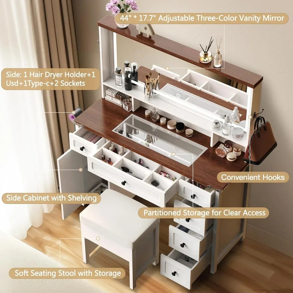 Makeup Table with LED Mirror & Lights