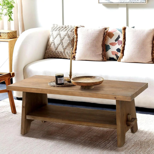 Coffee Table – Solid Firwood with Mid-Century Modern Elegance