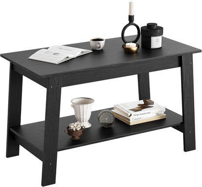 Wooden Coffee Table With Storage Shelf