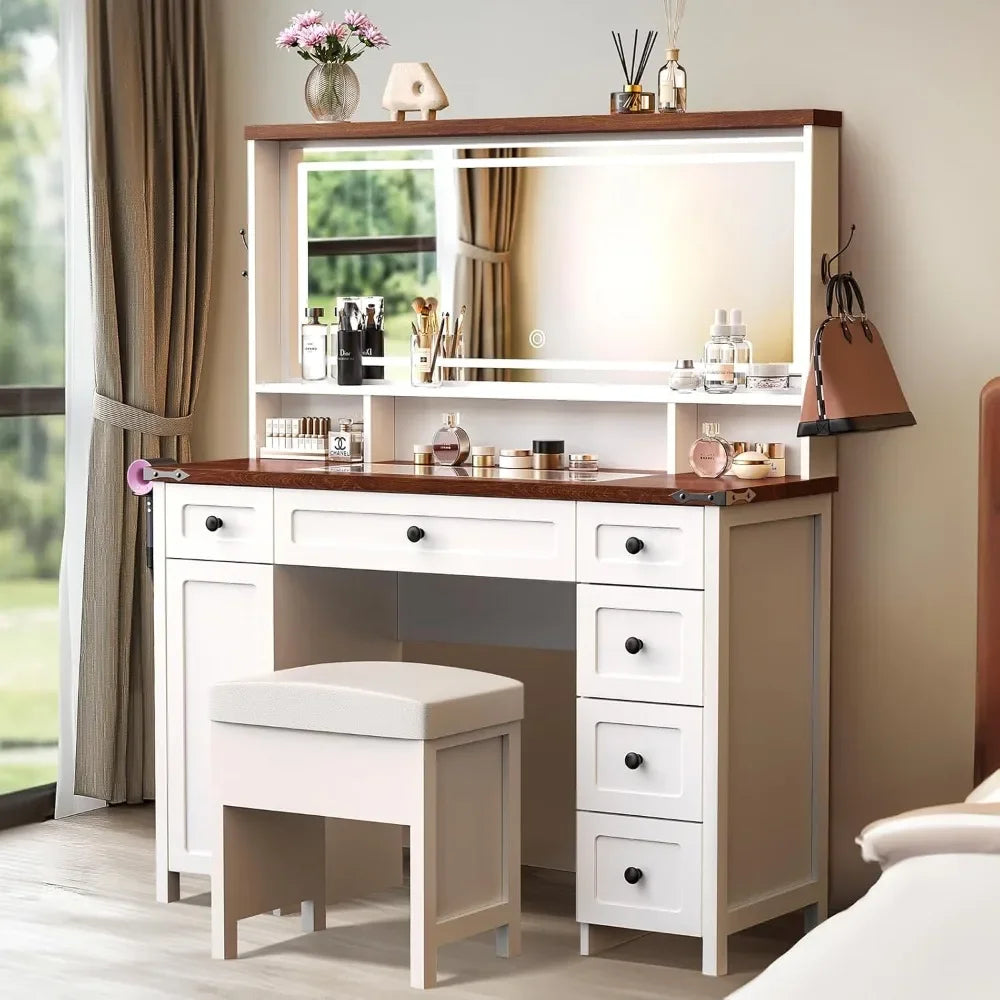 Makeup Table with LED Mirror & Lights